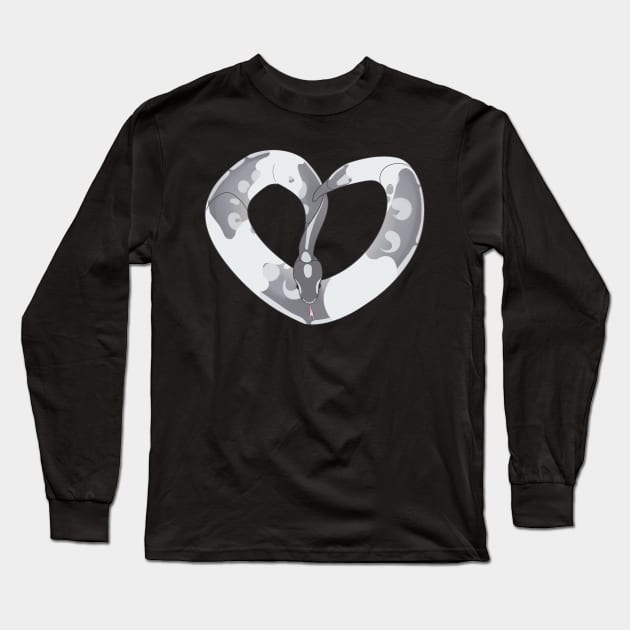 Ball Python Heart (Pied) Long Sleeve T-Shirt by larkspurhearts